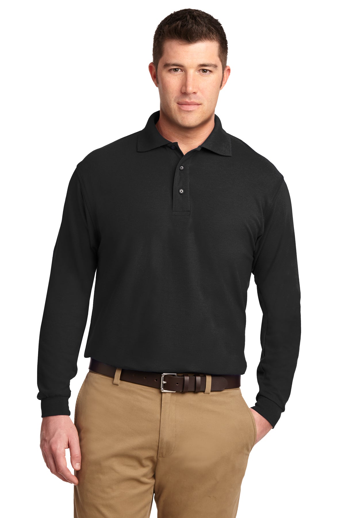 BA Black long sleeve Polo Shirt