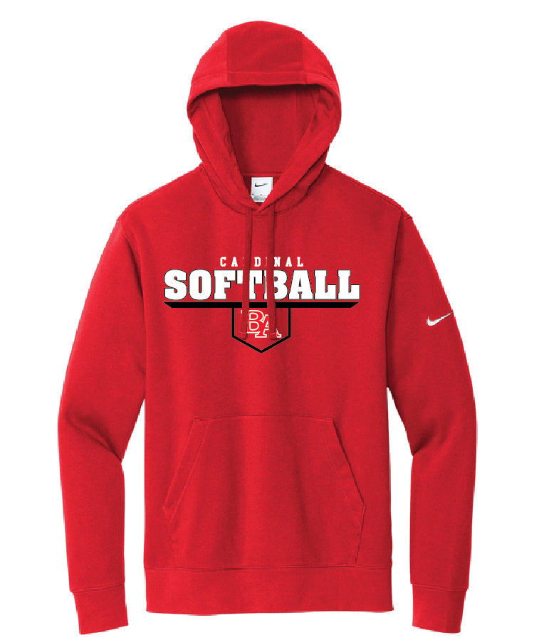 BA Softball NIKE hoodie - RED