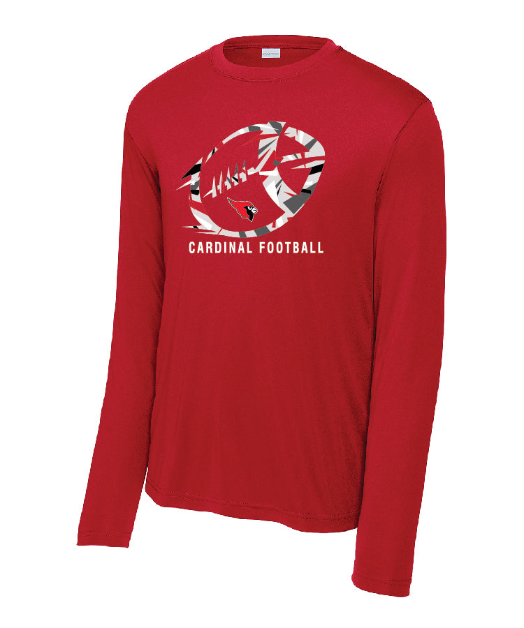 BA Football Long Sleeve REd Tee - DriFit