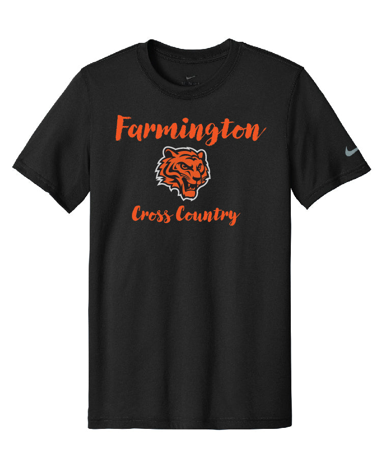 Summer XC Nike Short Sleeve Black tee Tiger Head (adult and youth)