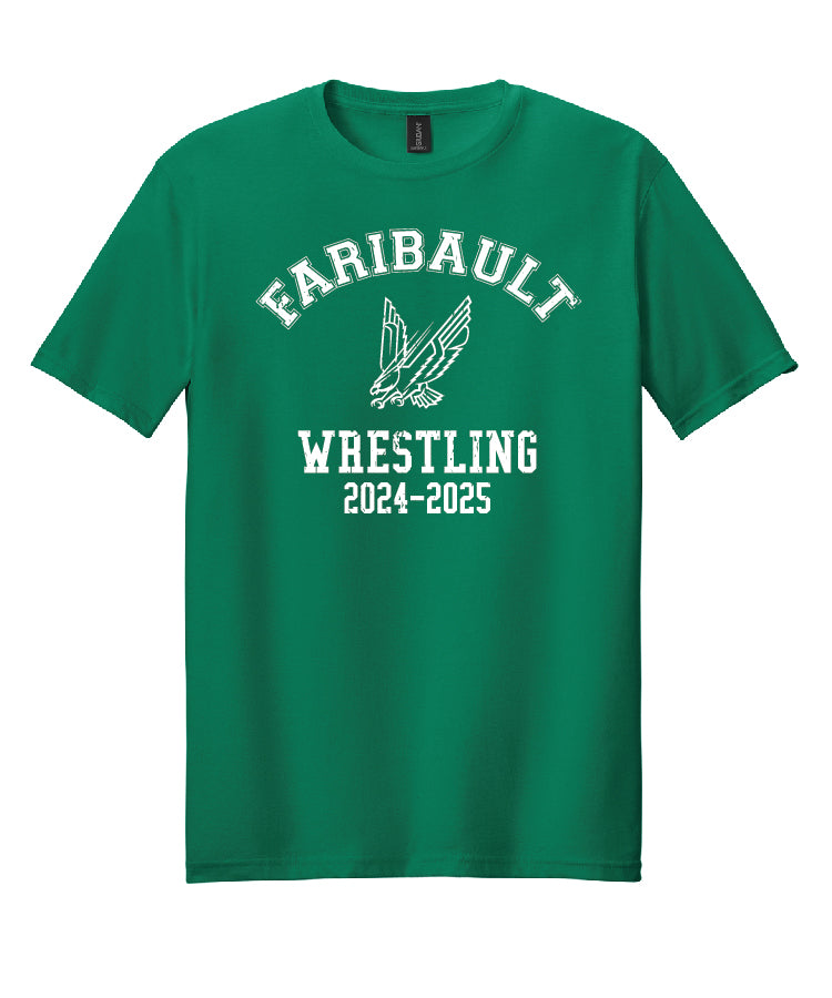 Faribault Wrestling Tee - Kelly Green (adult and youth)