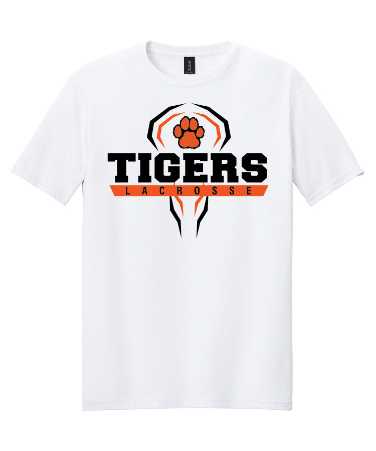 Tigers Lacrosse Stick head with paw White (adult and youth)