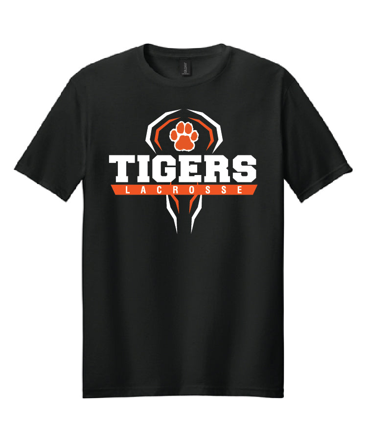 Tigers Lacrosse Stick head with paw black (adult and youth)