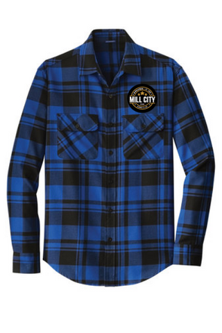 Port Authority Plaid Flannel Shirt (Royal and Black)
