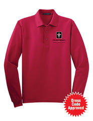 DMCS Red Long Sleeve Polo Shirt (adult; ladies; youth)