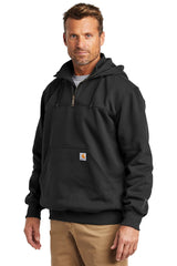 Carhartt ® Rain Defender ® Paxton Heavyweight Hooded Zip Mock Sweatshirt (Carbon)