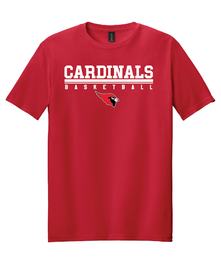 BA Basketball T-Shirt Grey RED-sleeved (adult and youth)