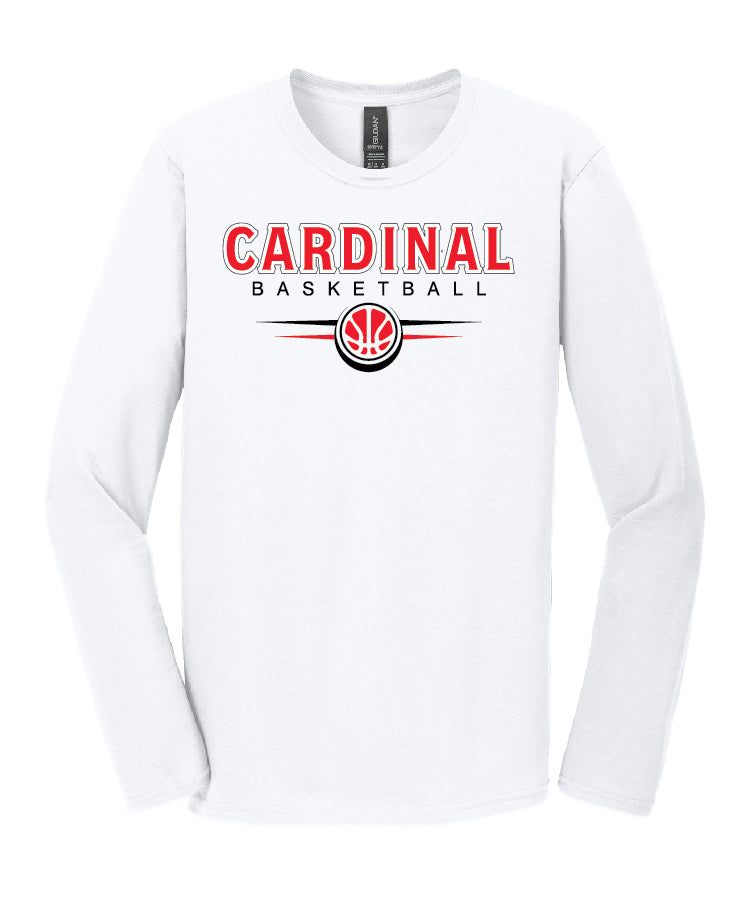 BA Basketball White T-Shirt Long-sleeved (adult and youth)