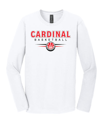 BA Basketball White T-Shirt Long-sleeved (adult and youth)