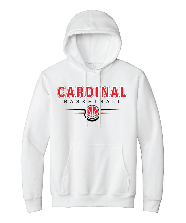 BA Basketball White Essential Fleece Hoodie (adult and youth)