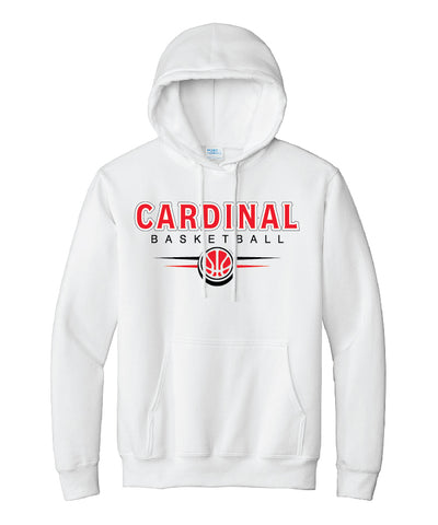 BA Basketball White Essential Fleece Hoodie (adult and youth)