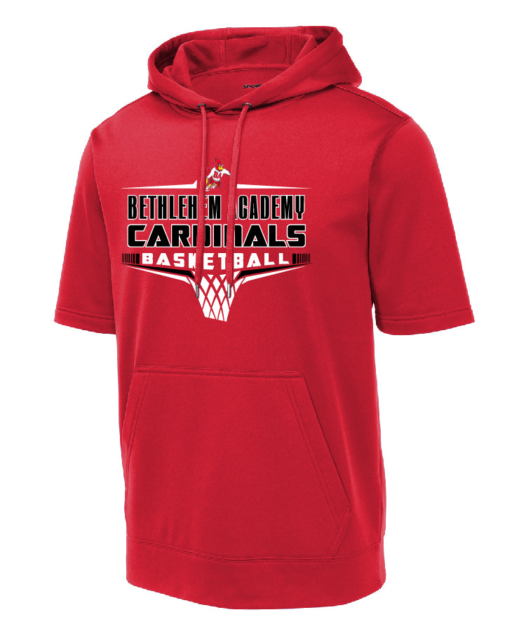 Boys Basketball Short Sleeve hoodie RED