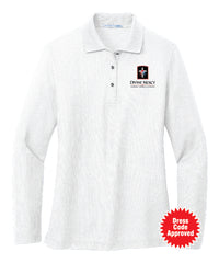 DMCS White Long Sleeve Polo Shirt (adult; ladies; youth)