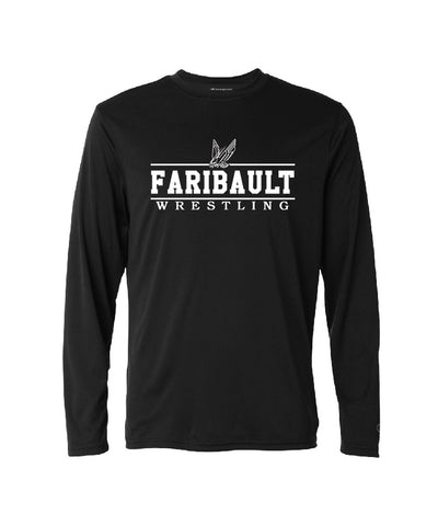 Faribault Wrestling Long Sleeve Tee - Black