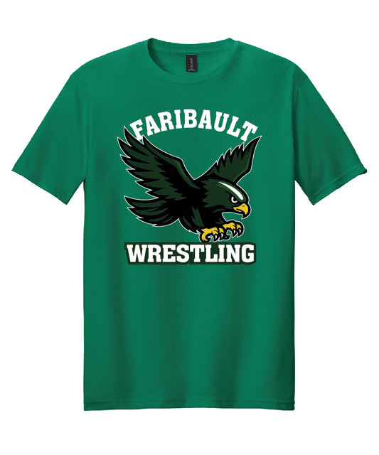 Faribault Wrestling Tee - Kelly Green  (adult and youth)