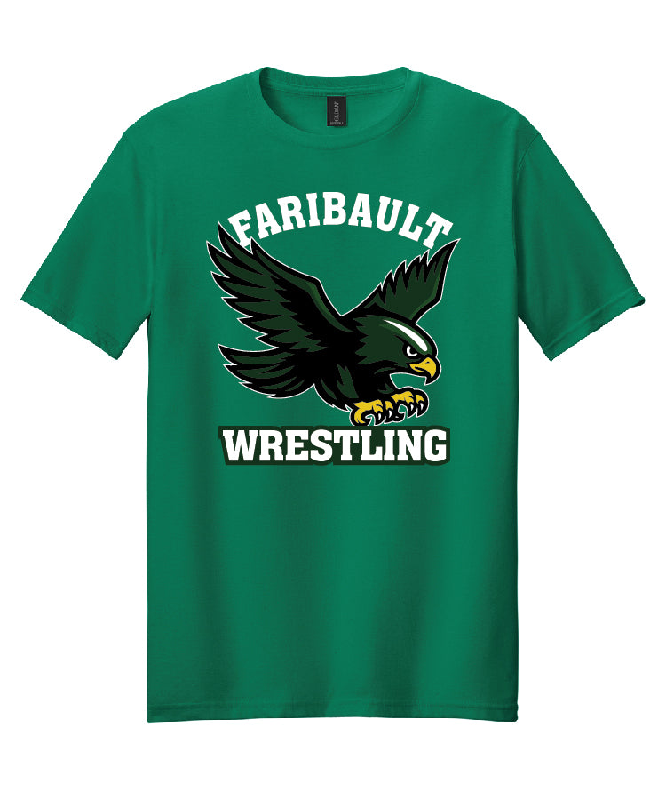 Faribault Wrestling Tee - Kelly Green  (adult and youth)