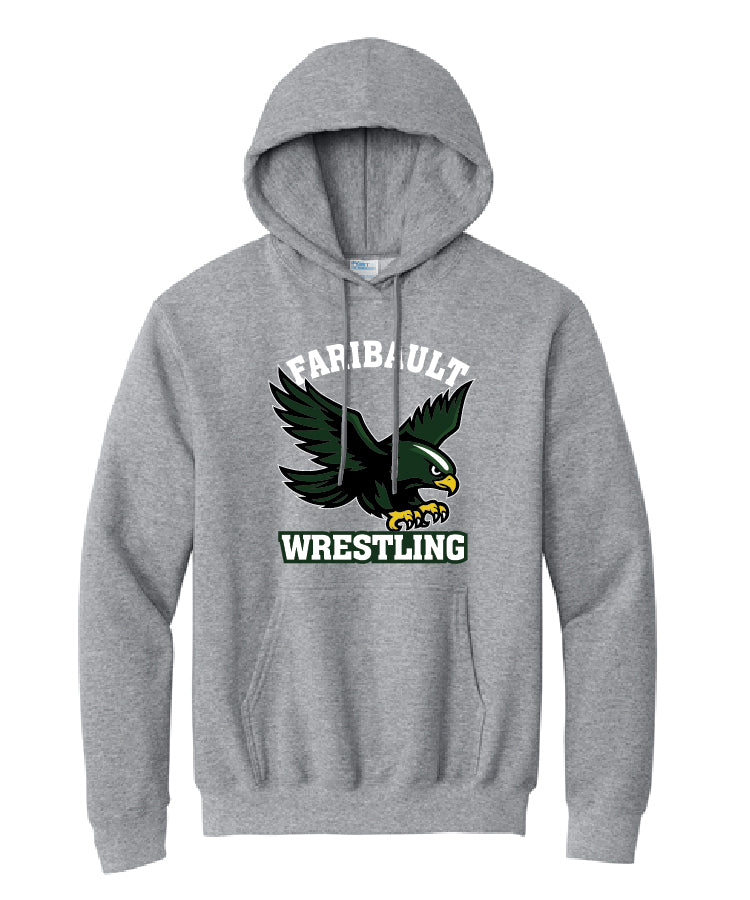 Faribault Wrestling Hoodie - Athletic Heather (adult and youth)