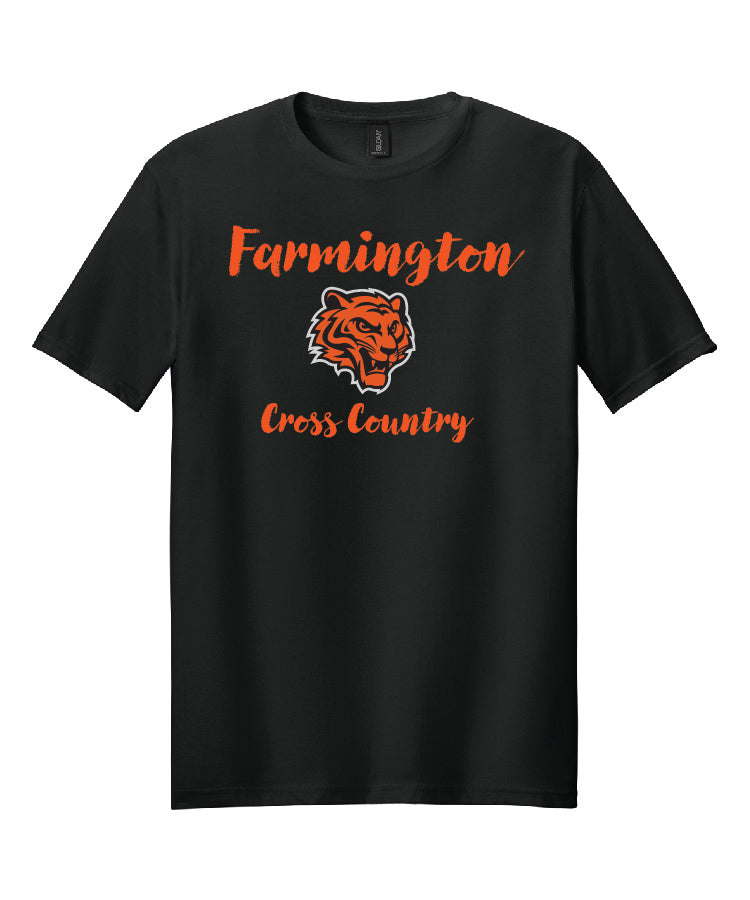 Farmington Cross Country Short Sleeve Shirt - Tiger Head (adult and youth)