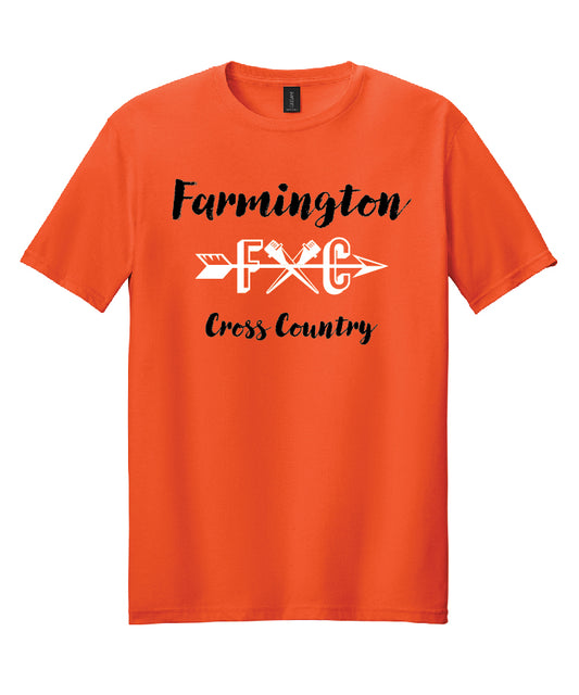 Farmington Cross Country Short Sleeve Shirt Orange - FXC Logo (adult and youth)