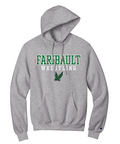 Faribault Wrestling Hoodie Champion- Twill and Embroidered