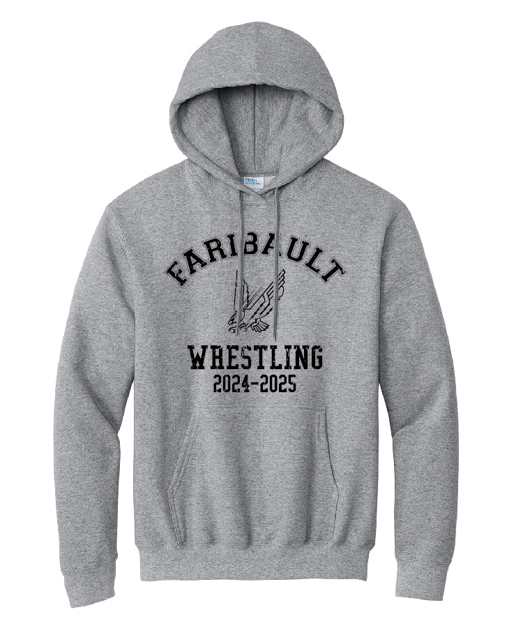 Faribault Wrestling Hoodie - Athletic Heather (adult and youth)