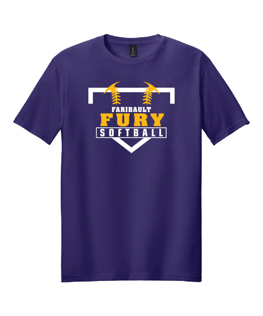 Fury Home Plate Logo Purple T-Shirt (adult and youth)