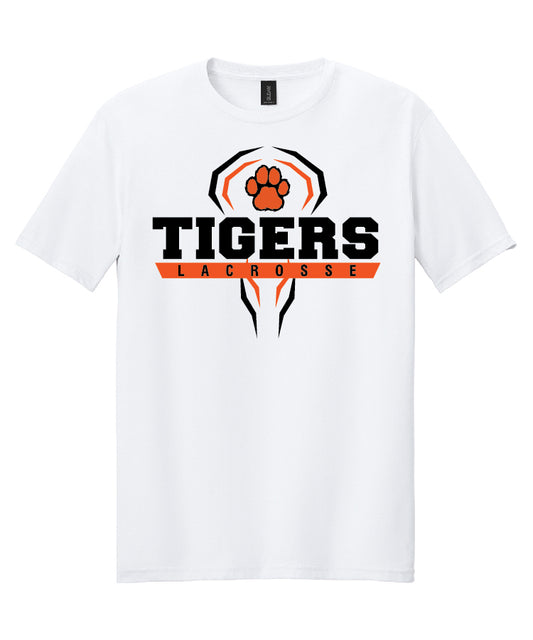 Tigers Lacrosse Stick head with paw White (adult and youth)