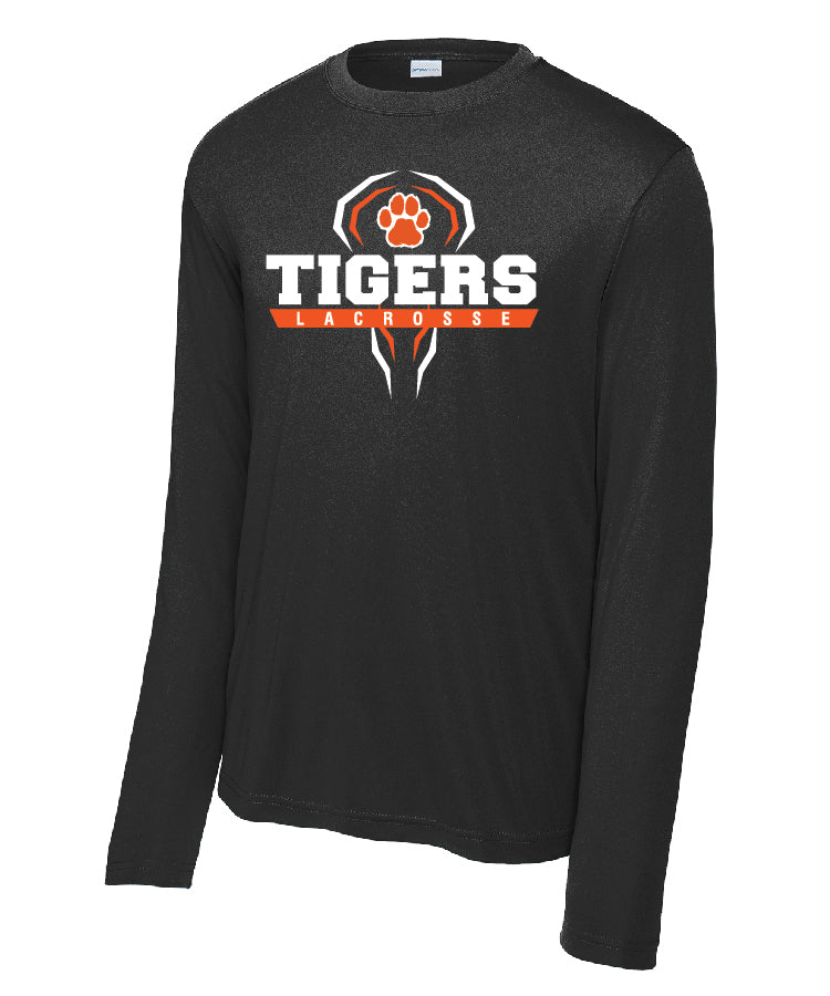 TIGERS Lacrosse Stick head Long sleeve Performance Tee ( youth and adult)