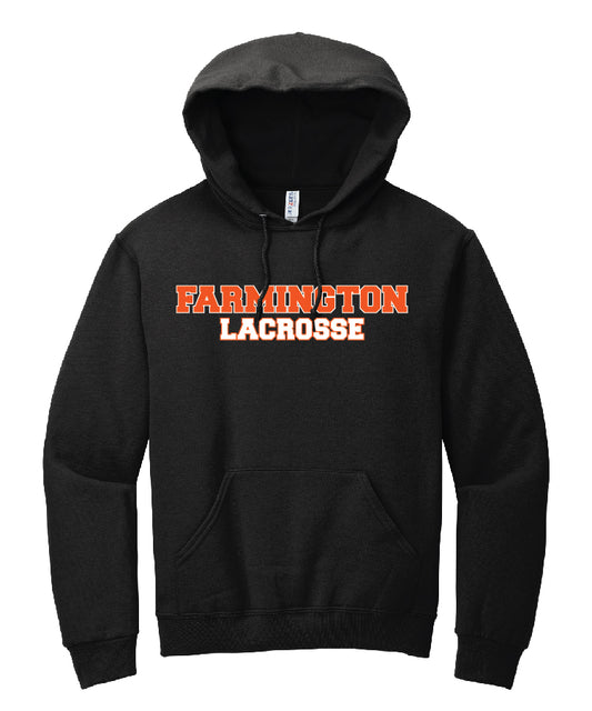 Farmington Lacrosse Jerzees Hoodie - TWILL logo (adult and youth)