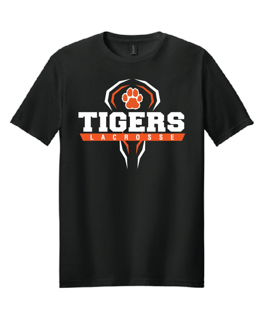 Tigers Lacrosse Stick head with paw black (adult and youth)