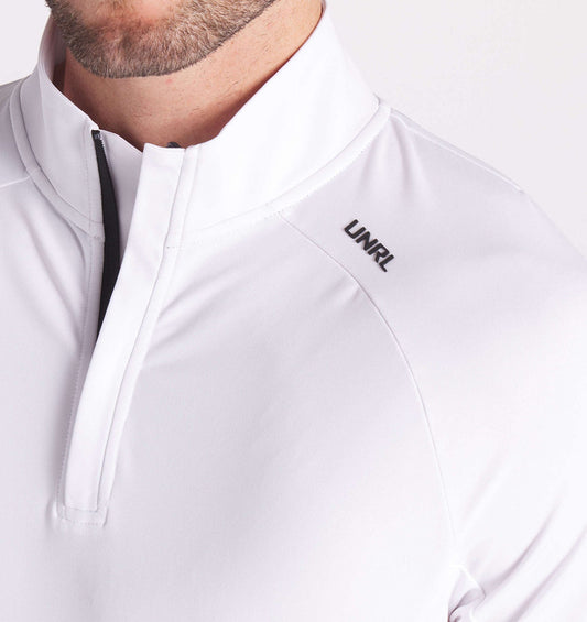 White UNRL HIGHLANDS 1/4 zip