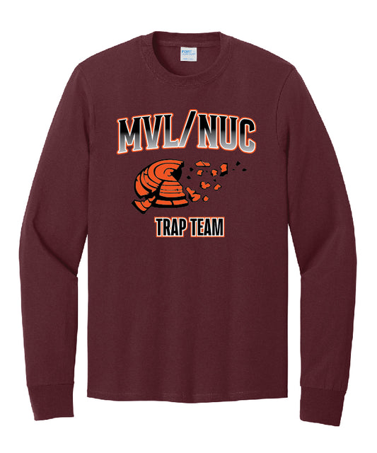 Trap Cotton/Blend  Long Sleeve T-Shirt - Maroon