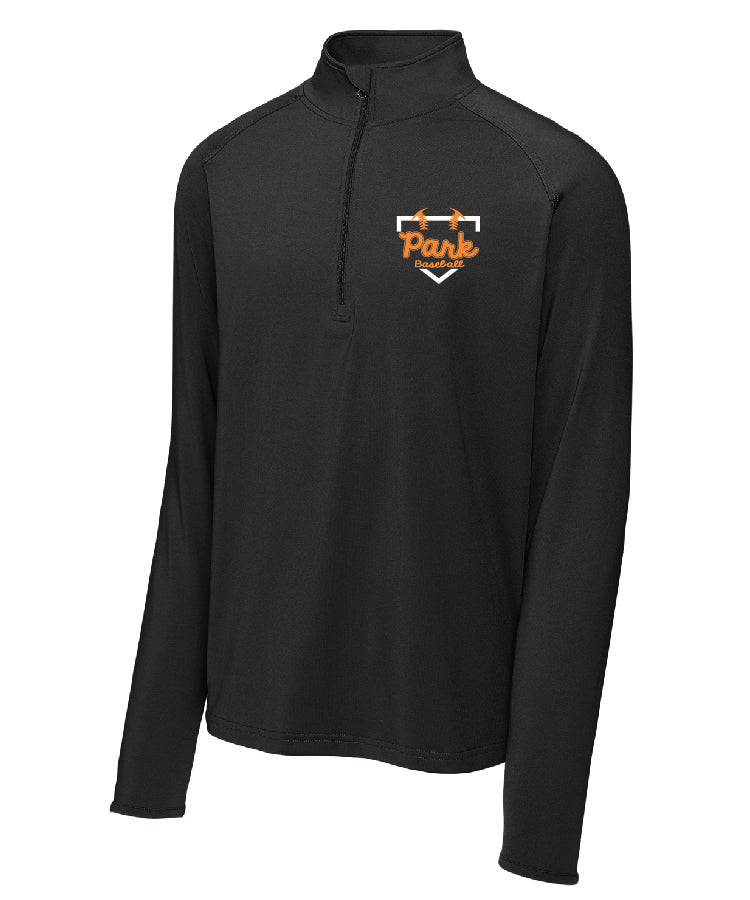SLP Baseball Black 1/4 zip Plate Logo