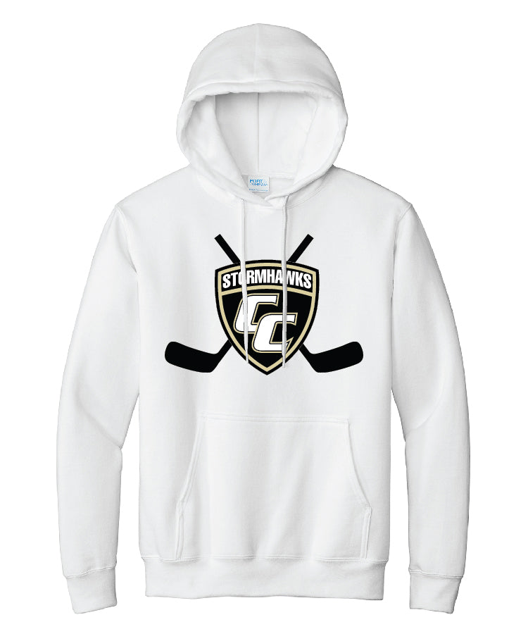 CC Hockey Standard White Hoodie (adult and youth)