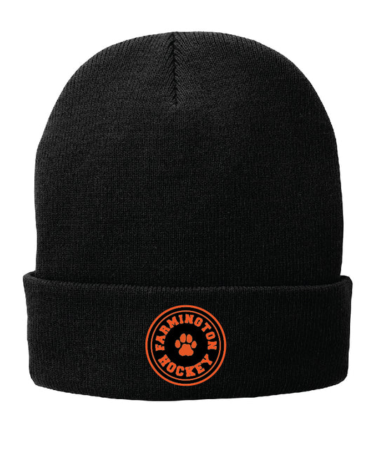 Farmington Hockey Fleece Black Beanie