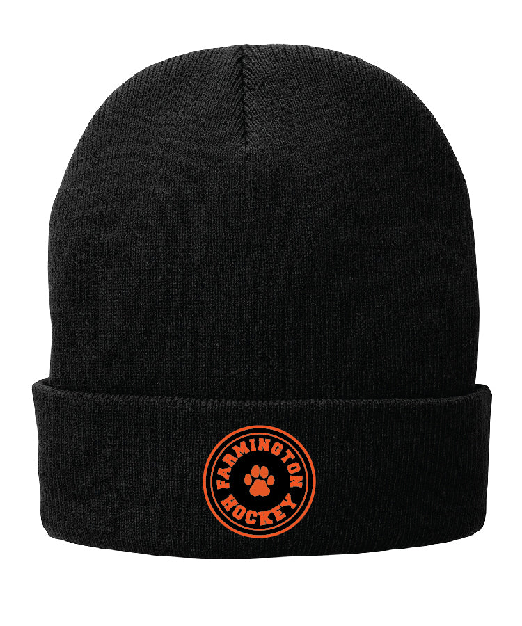 Farmington Hockey Fleece Black Beanie