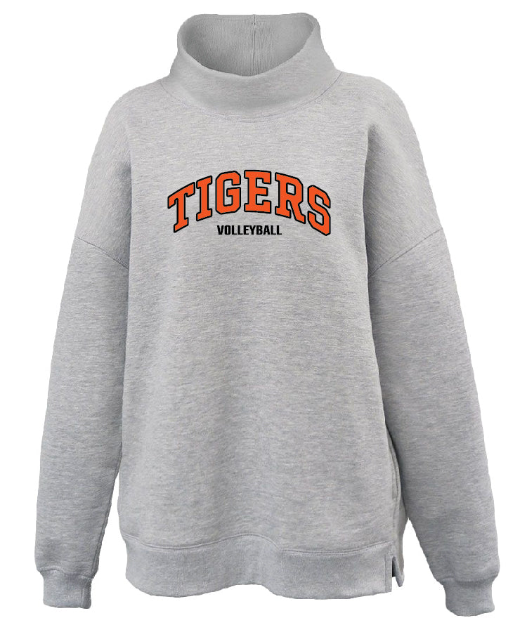 Volleyball Oversized MockNeck Gray