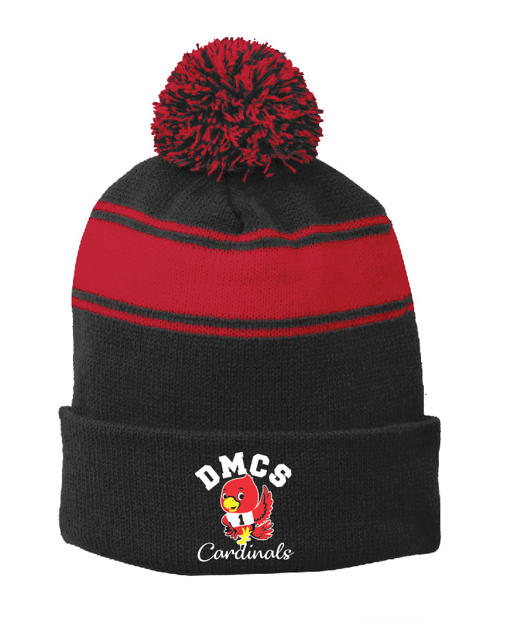 DMCS Stripe Pom Pom Beanie