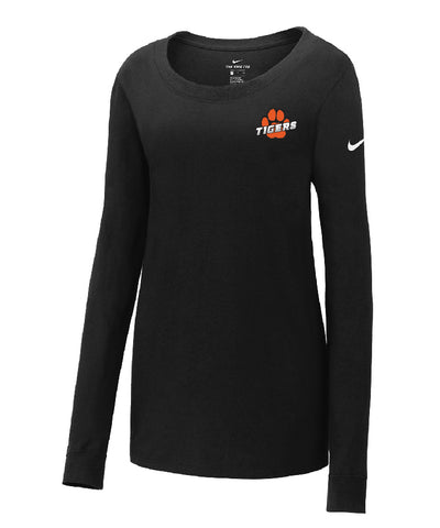 Nike Ladies Core Cotton Long Sleeve Scoop Neck Tee