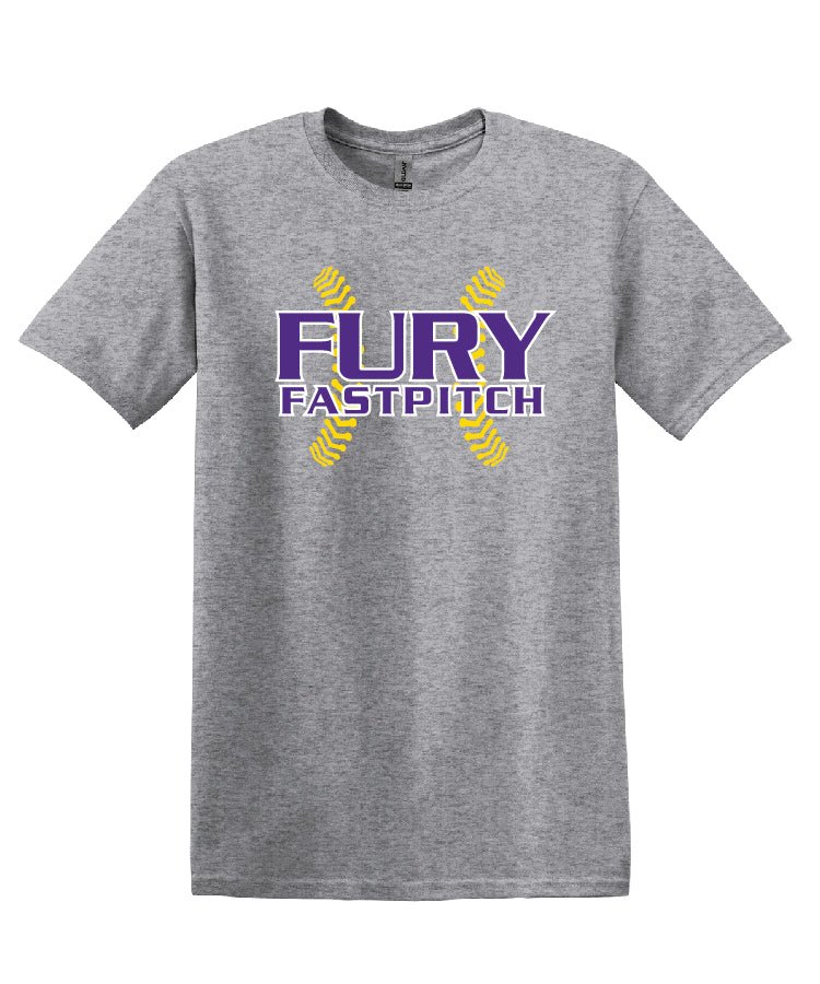 Fury Stitch Logo Grey  T-Shirt (adult and  youth)