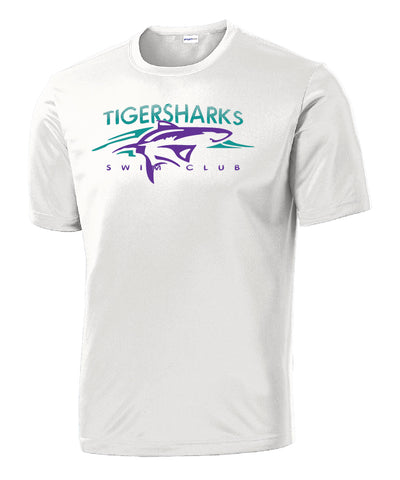 Tigersharks Performance T-Shirt (white) - Adult and Youth