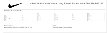 Nike Ladies Core Cotton Long Sleeve Scoop Neck Tee